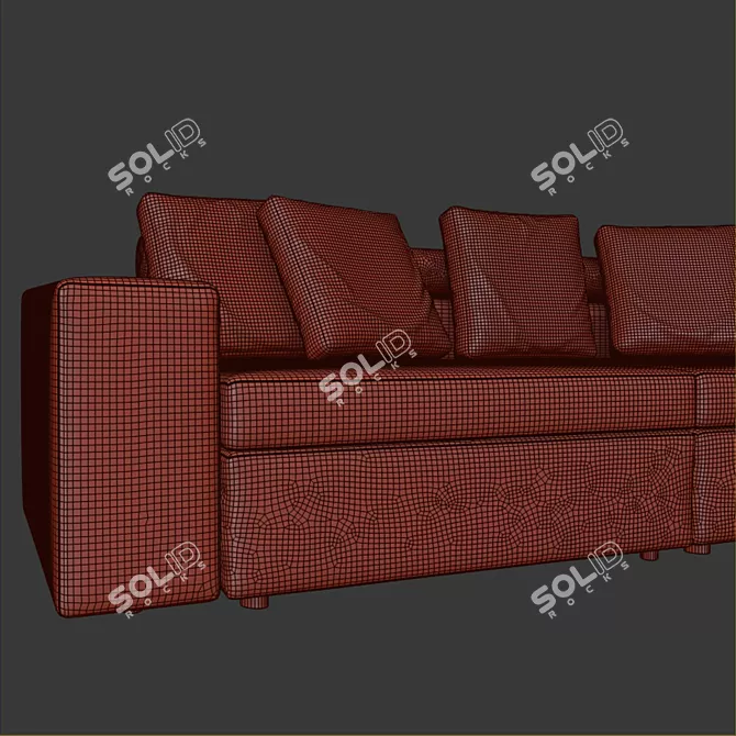 Elegant Bell'Arte Bekr Sofa 3D model image 3