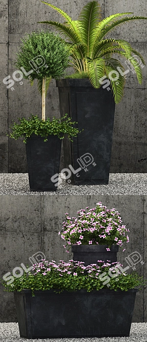 Resto Hardw. Sheet Metal Planters 3D model image 2