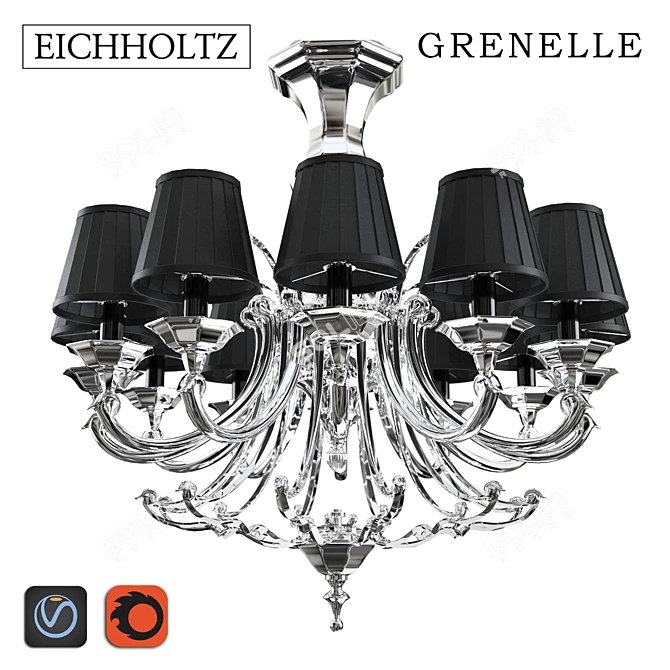 Elegant Eichholtz Grenelle Chandelier 3D model image 1