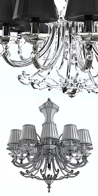 Elegant Eichholtz Grenelle Chandelier 3D model image 3