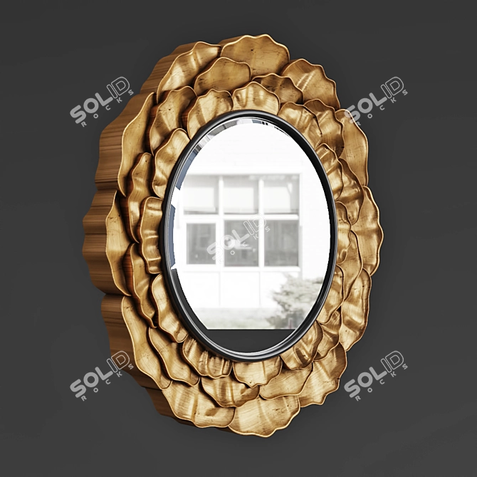 Elegant Niota Wall Mirror 3D model image 2