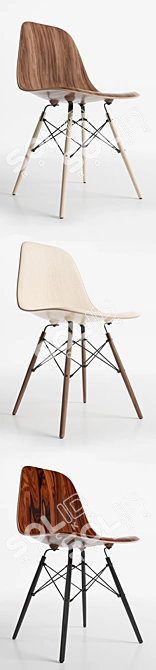 Eames DSW Wood Chairs - Modern and Stylish Seating Solution 3D model image 2