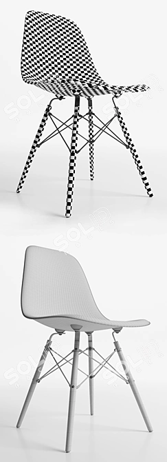 Eames DSW Wood Chairs - Modern and Stylish Seating Solution 3D model image 3