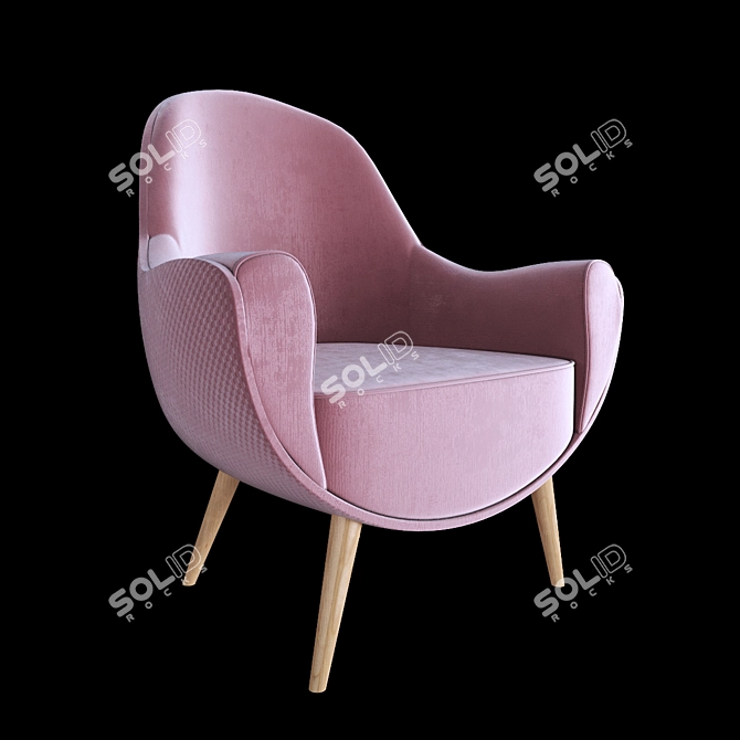 Elegant Priscilla Volpi Armchair 3D model image 1