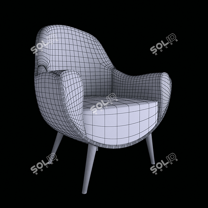 Elegant Priscilla Volpi Armchair 3D model image 2