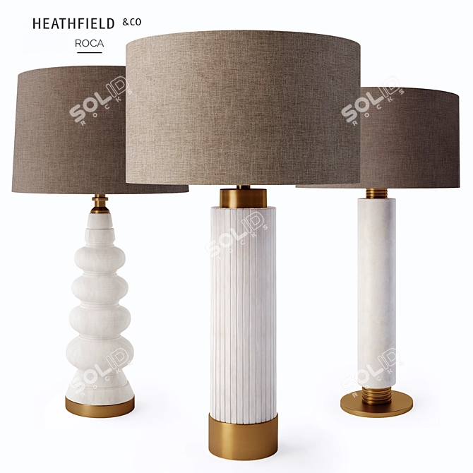 Title: Roca Alabaster Table Lamp Trio 3D model image 1