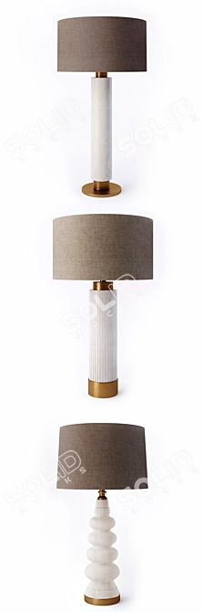 Title: Roca Alabaster Table Lamp Trio 3D model image 2