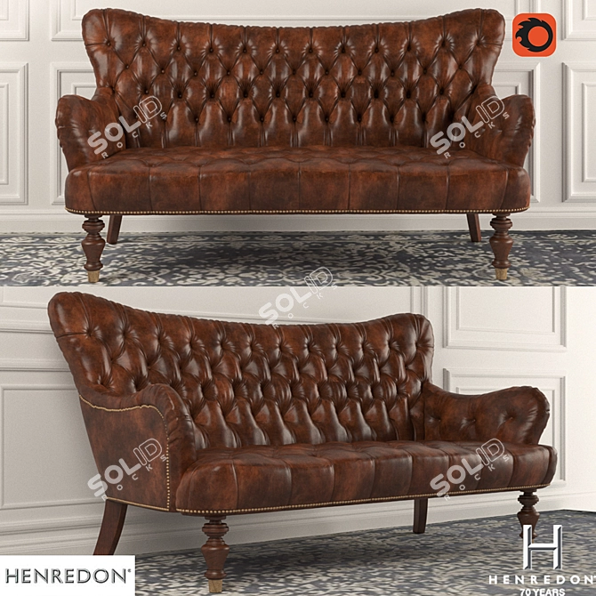 Elegant Fontana Settee by Henredon 3D model image 1