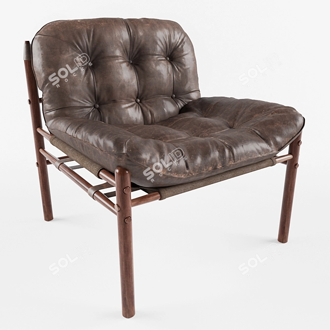 Arne Norell Rosewood Lounge Chair 3D model image 1