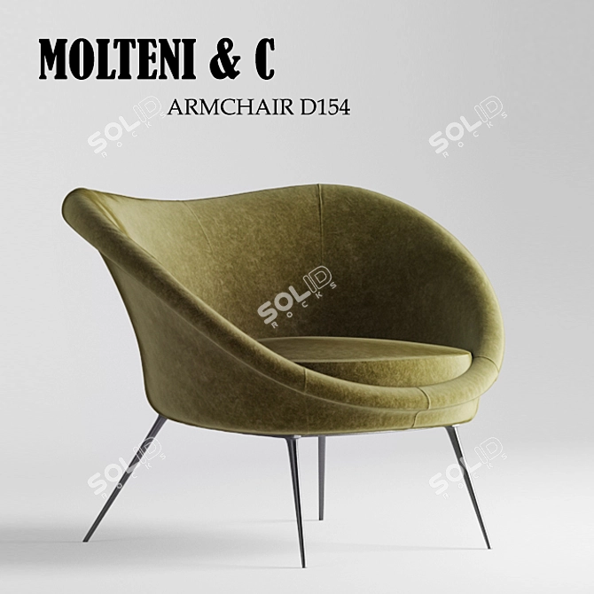 Cosy Shell Armchair: D154 by Molteni & C 3D model image 1