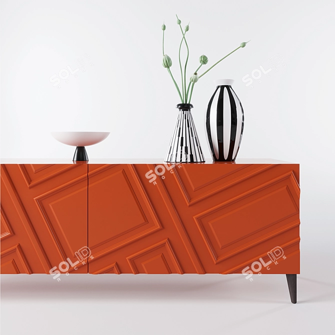 Astragale Haussmannian Inspired Sideboard 3D model image 2