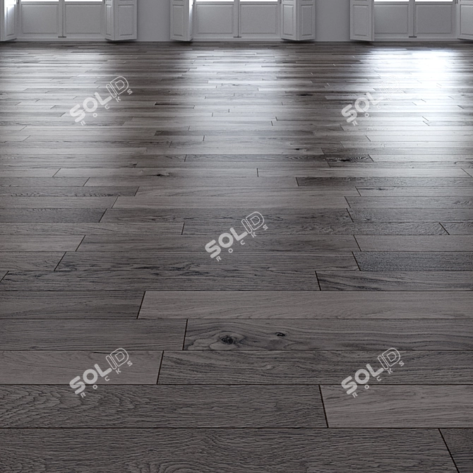 Natural Oak Dark Wood Floor 3D model image 1