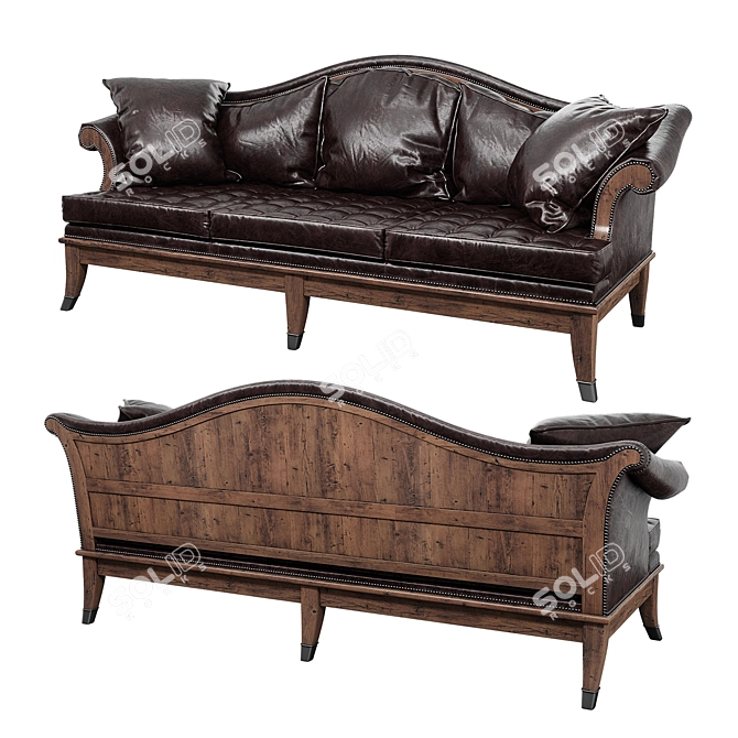 Theodore Alexander Lakehouse Mahogany Sofa 3D model image 2