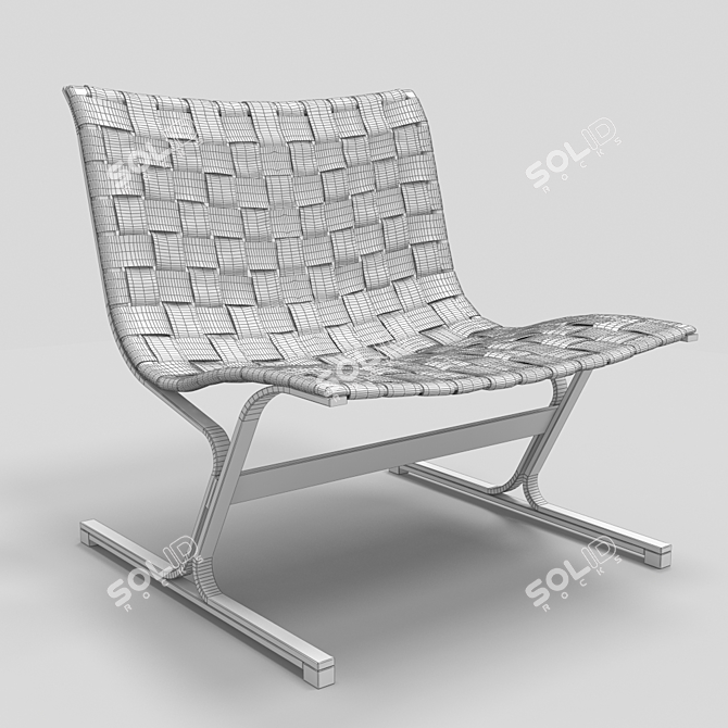 Vintage Luar Lounge Chairs - Ross Littel for ICF Italy 1965 3D model image 3