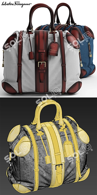 Ferragamo Designer Bag: Timeless Elegance 3D model image 3