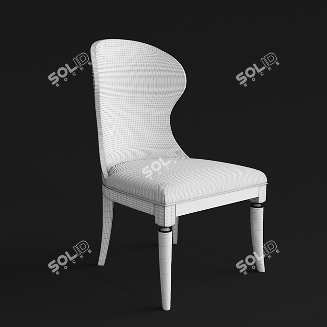 Elegant Palisade Wood Side Chair 3D model image 3