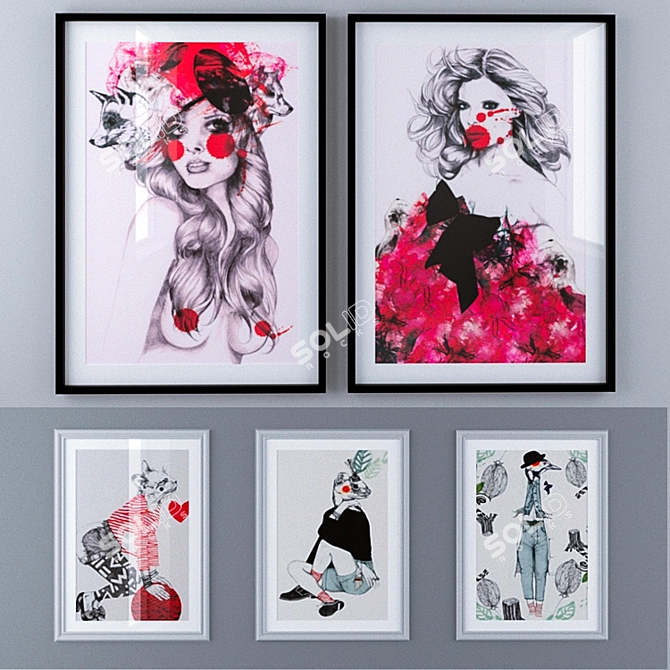 Fashion Illustrations by Lina Ekstrand 3D model image 1