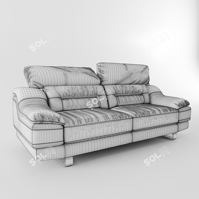 Modern 3 Seater Sofa - Sleek Design & Optimal Comfort 3D model image 1