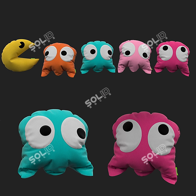 Pac-Man Plush Pillows 3D model image 1