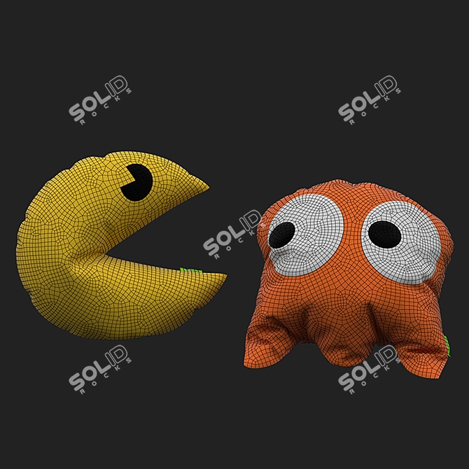 Pac-Man Plush Pillows 3D model image 2