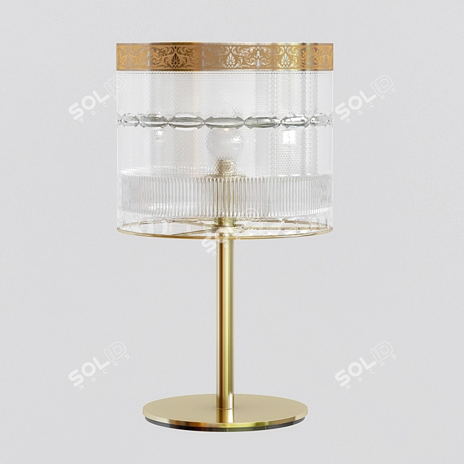 Elegant Hand-Gilded Cut Lamp 3D model image 1