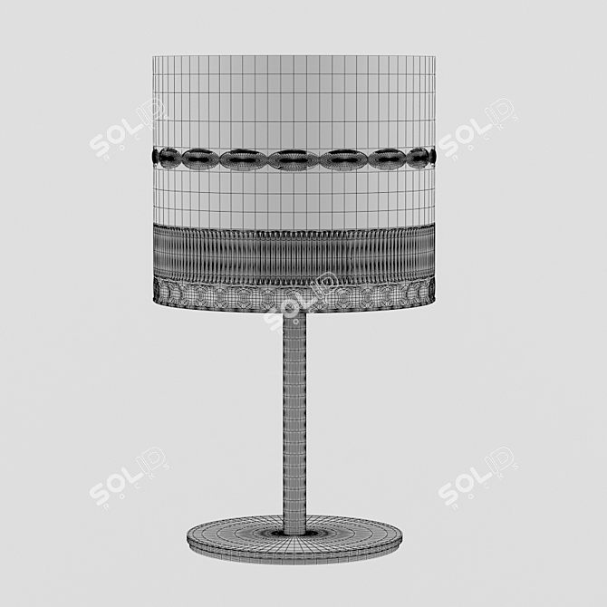 Elegant Hand-Gilded Cut Lamp 3D model image 2