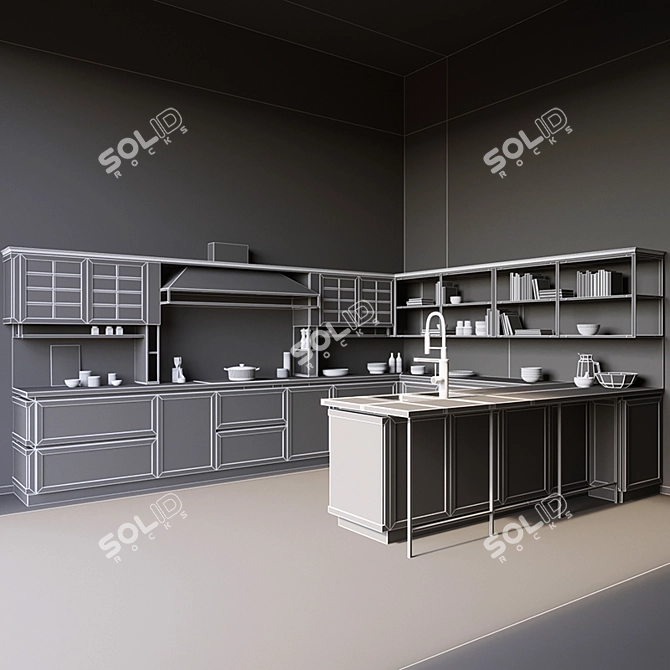 Luxurious Elegance: Snaidero Heritage Kitchen 3D model image 3