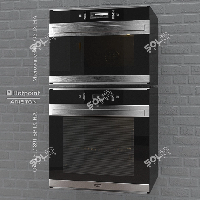 HotPoint Oven and Microwave Combo 3D model image 1