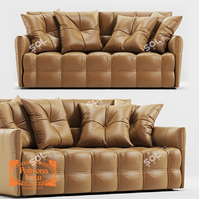 Luxury Leather Sofa: Poltrona Frau Duvet 3D model image 1