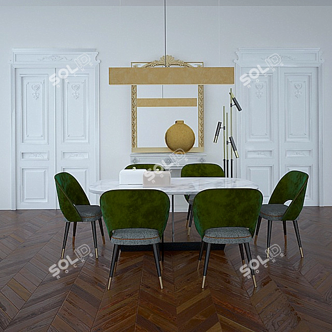 Modern Office Table and Chair 3D model image 1