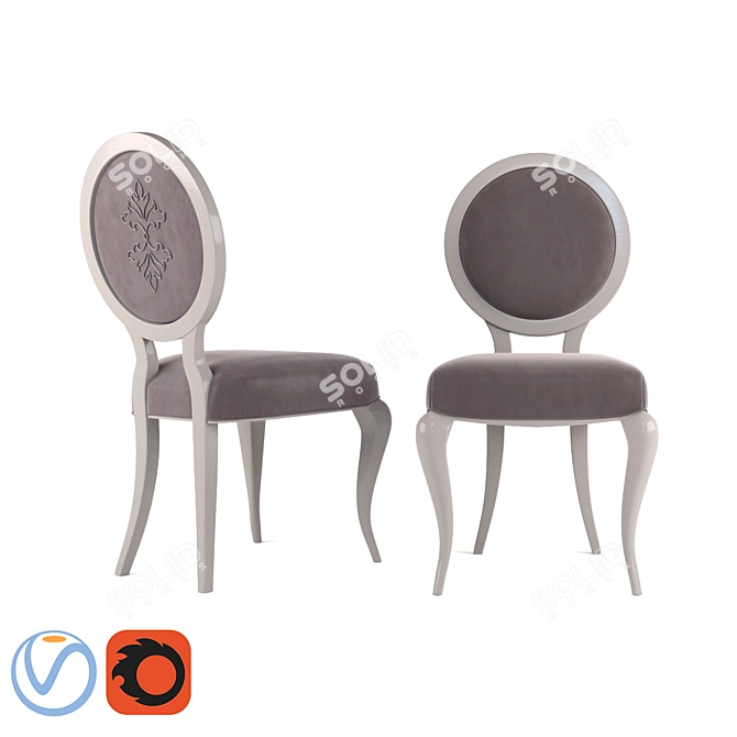 Elegant Pregno Sedia Chair 3D model image 1