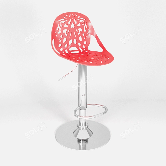 Elegant Lace Bar Stool: Durable, Adjustable and Stylish 3D model image 1