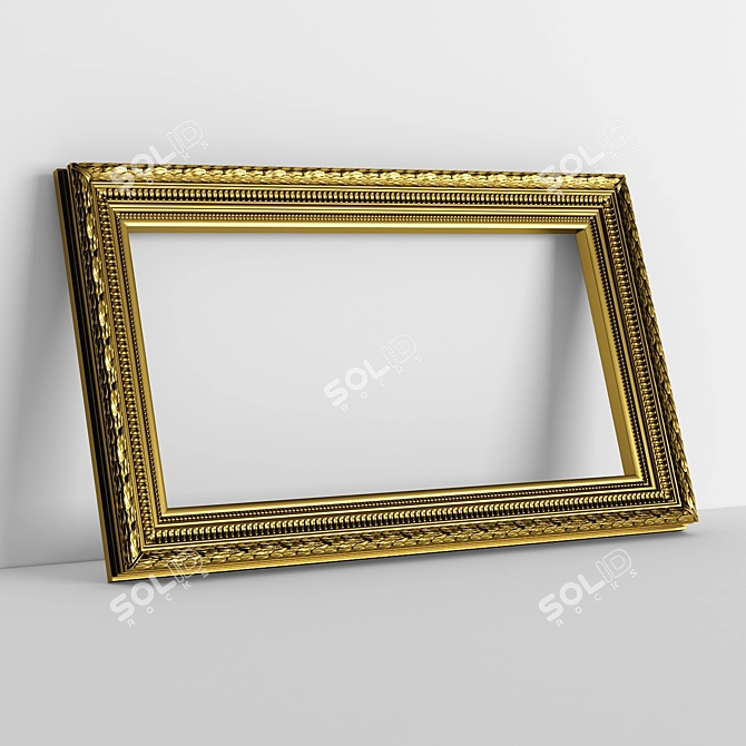 Elegant Carved Mirror Frame 3D model image 2