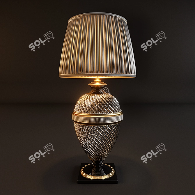 Sleek Black Ceramic Table Lamp 3D model image 1