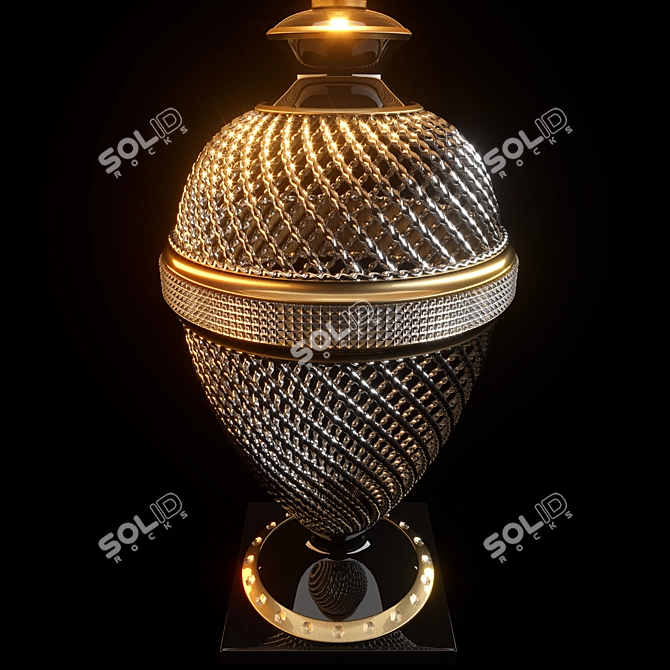 Sleek Black Ceramic Table Lamp 3D model image 2