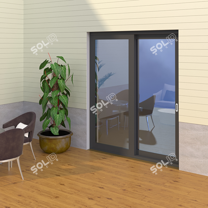 Schuco ASS 70.HI - ST 1A Sliding Door 3D model image 2