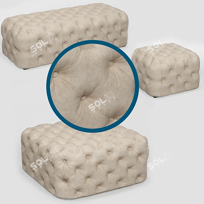 Jules Collection: Tufted Ottomans 3D model image 1