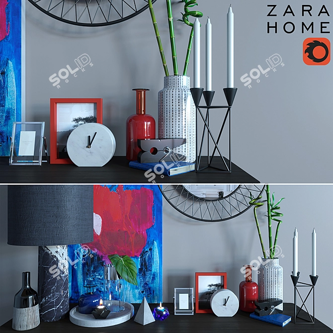 ZARA HOME Decor Set 3D model image 2