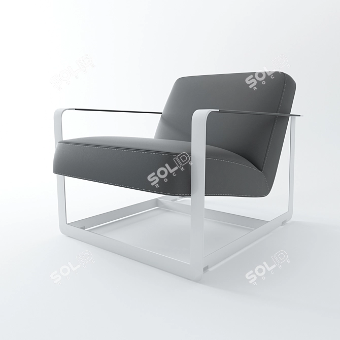 Mod Geometric Crosby Lounge Chair 3D model image 1