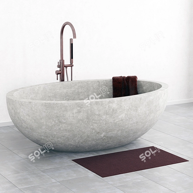 Elegant Bathroom Stone Tiles 3D model image 1