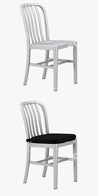 Delta Metal Dining Chair: Stylish and Sturdy 3D model image 2