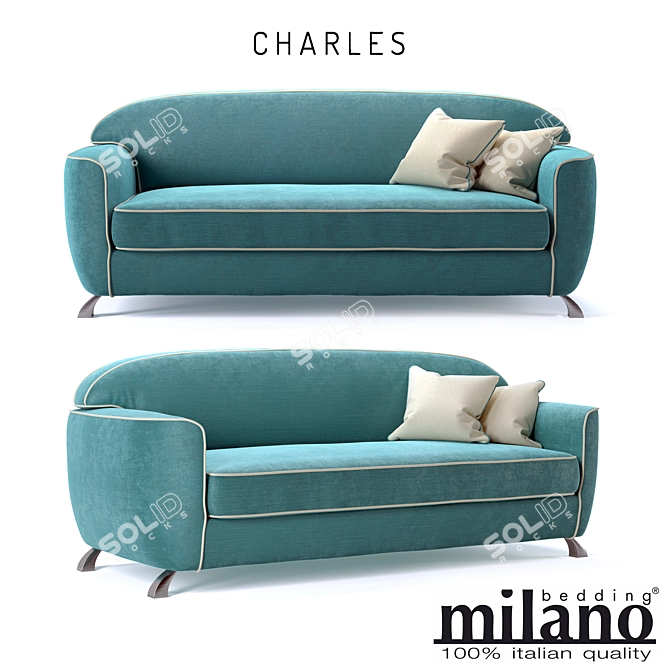 Italian Sofa Bed by Milano Bedding 3D model image 1