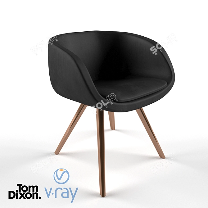 Minimalist Scoop Chair 3D model image 1