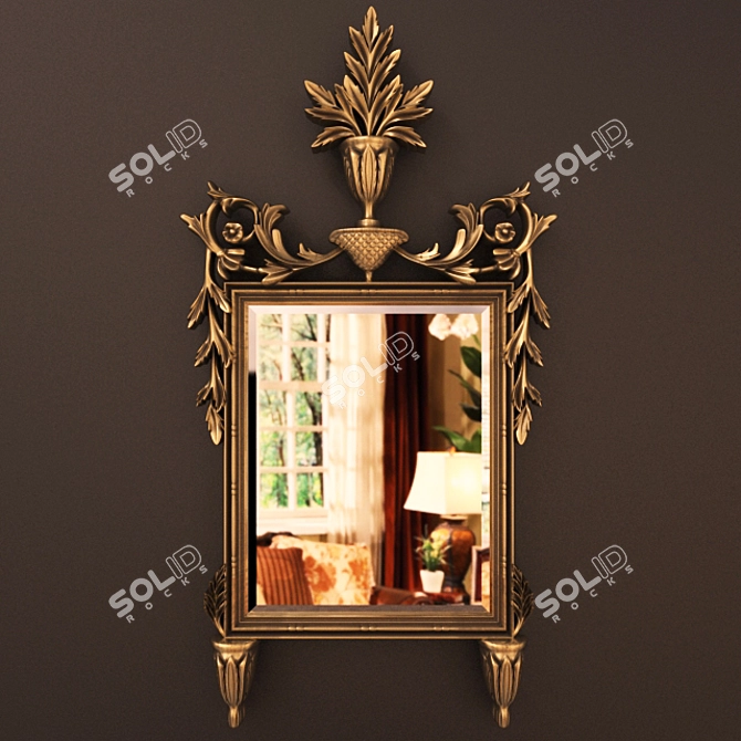 Elegant Italian Louis XXI Mirror 3D model image 1