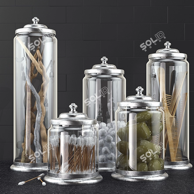 Bath Bliss Decor Jar Set 3D model image 1