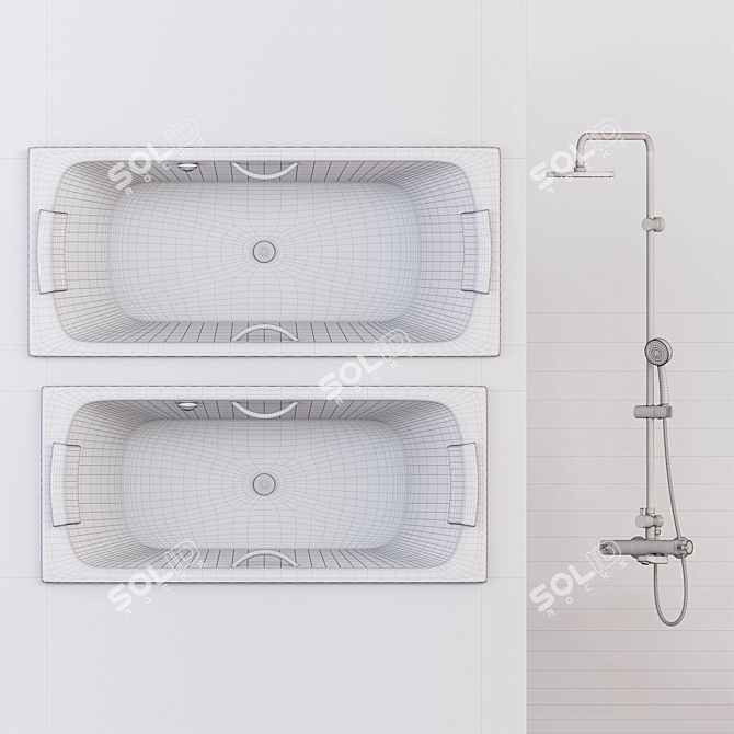 Title: Roca Lun & Victoria-T - Ultimate Bath and Shower Set 3D model image 2