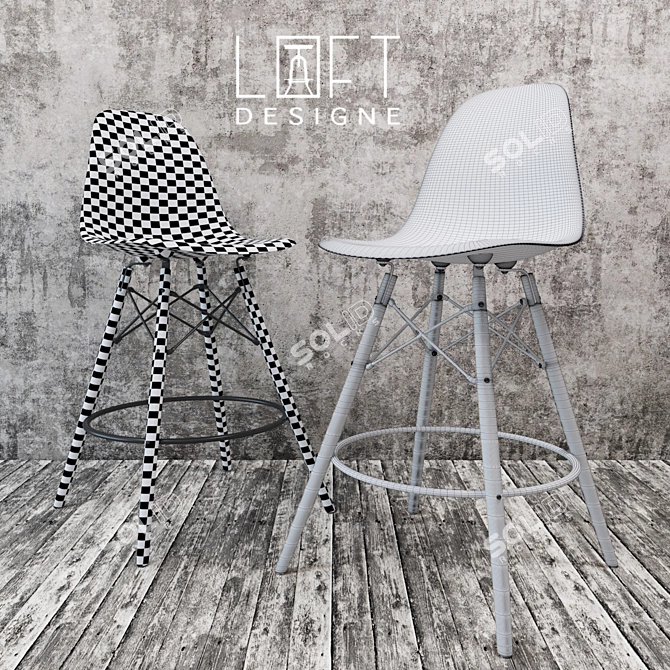 Industrial Loft Barstools - 4 Models Available 3D model image 1