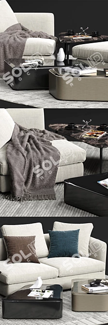 Minimalist Molteni&C SLOANE Sofa 3D model image 2