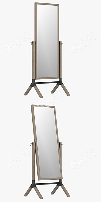 Modern Malvern Cheval Floor Mirror 3D model image 2