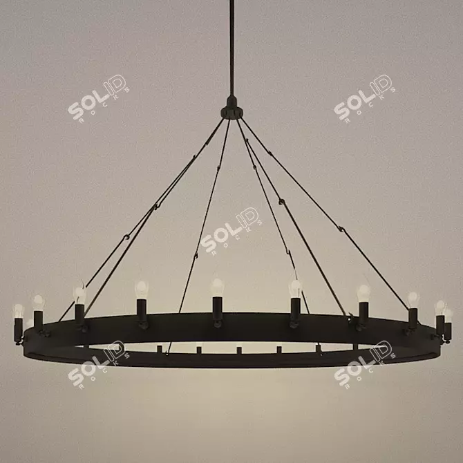 Vintage Camino Chandelier 3D model image 1